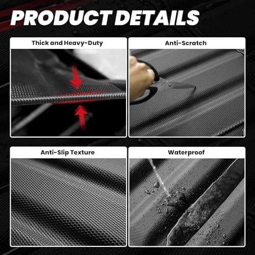 LASFIT Bed Mat for Toyota Tundra 2022-2026 5.5FT/5.5' Truck Bed, All Weather 5.5 FT Bed Liner for Toyota Tundra 2026 2025 2024 2023 2022 Accessories TPE Trunk Mat Cargo Mat (Not Fit Drop-in Liners) — view 4