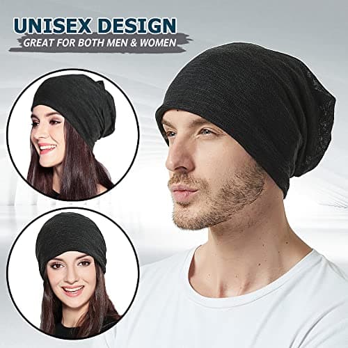 EINSKEY Slouchy Beanie for Men & Women, Lightweight Oversize Thin Cotton Chemo Hats Soft Night Cap Comfortable Sleeping Hat — view 2