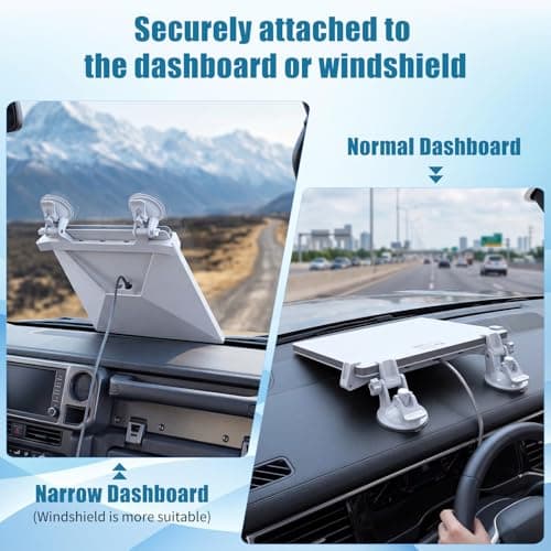 Starlink Mini Car Mount, Starlink Mini Accessories, Secure Satellite Mounting Kit with Strong Suction for Dashboard and Windshield, Suitable for Most Vehicles and Ensure Driving (Single-Sided Mount) — view 3