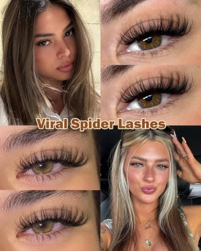 Spider Lash Clusters, ONLY 12-14-16mm Wispy Eyelash Clusters D Curly Lashes Cluster Breeze Cluster Eyelash Extensions Natural Reusable Individual Lashes with Invisible Band for DIY by Vanssymunlin — view 3
