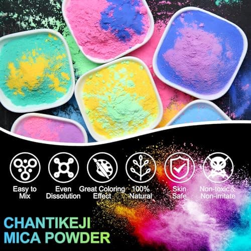 CHANGTIKEJI Mica Powder，24 Colors - 10g/Bottle of Natural Pigment Powder for Epoxy Resin，Soap Making，Candle Making,Lip Gloss,Car Freshies,Dye,Nail Polish,Bath Bombs — view 5
