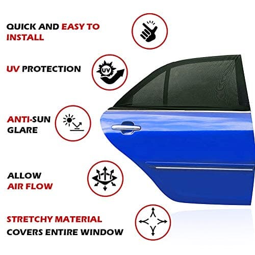 AUGOLA Car Window Shades，for Baby/Camping UV-Protection 2PCS Medium 39"x19" — view 6