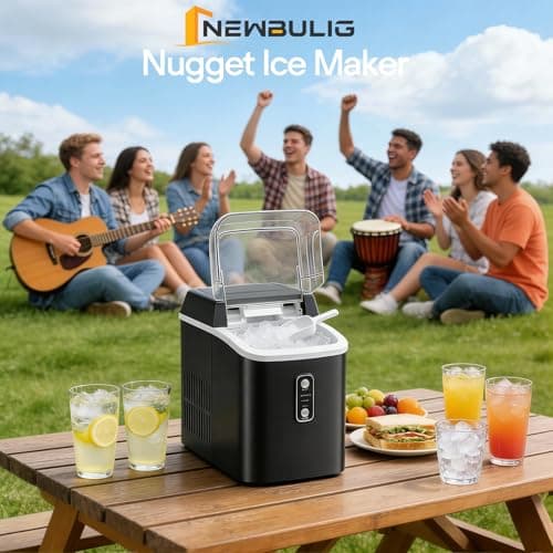NEWBULIG Nugget Ice Makers Countertop, Portable Nugget Ice Machine — view 3