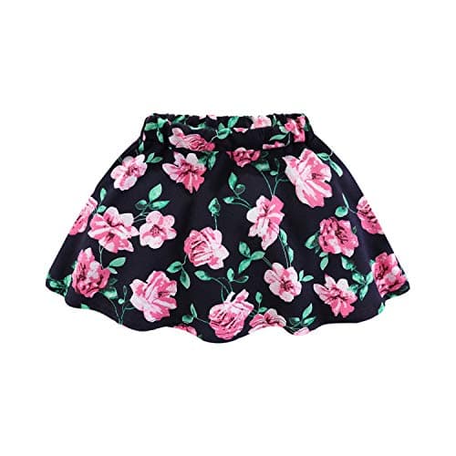 Mud Kingdom Top and Skirt Set for Little Girls Pink Love Letter Print Sleeveless Tank Top Floral Skirt 2 Piece Outfit Size 7-8 — view 3
