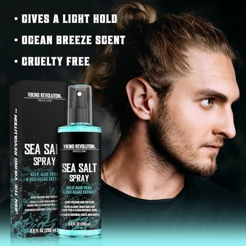 Viking Revolution - Sea Salt Spray Hair Men - 240ml - Texturizing Spray with Kelp, Aloe Vera & Red Algae Extract - Hairspray to Add Volume & Texture - Beach Hair Spray - Gifts For Men — view 7