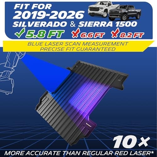 Michelin Truck Bed Mat for 2019-2026 Chevy Silverado/GMC Sierra 1500 5.8 FT / 69.9" Only (Not Fit Optional CarbonPro Bed), All-Weather Truck Bed Liner, Custom Fit, Durable TPE Bedliner, Non-Slip — view 2