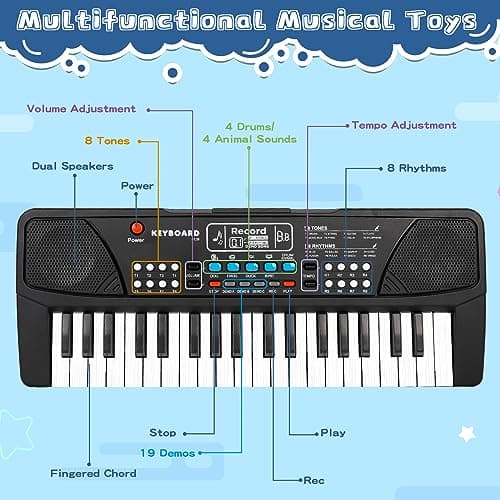 37 Keys Kid Toddler Piano Keyboard Musical Toys with Microphone — view 5