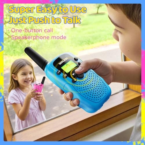 Rechargeable Walkie Talkies for Kids Games Outdoor Toys for 3-12 Year Old Boys Girls, 3 Miles Range Walkie Talkie to Camping, 4 Year Old Girl Gifts for 3 4 5 6 7 8 9 Year Old Boy Girl Gift — view 4
