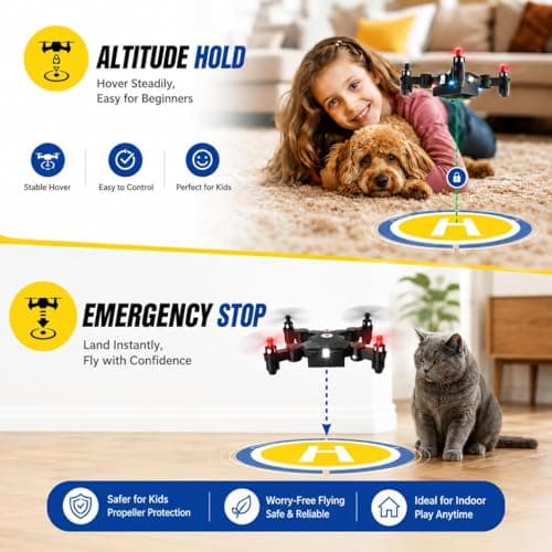 Holy Stone HS190 Foldable Mini Nano RC Drone for Kids Gift Portable Pocket Quadcopter with Altitude Hold 3D Flips and Headless Mode Easy to Fly for Beginners — view 5