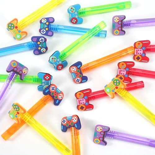 24Pcs Video Game Bubble Wands for Kids Party Favors Supplies Decorations, Pinata Goodie Bag Stuffers & Classroom Prizes Valentines Easter Halloween Christmas Stuffers — view 5
