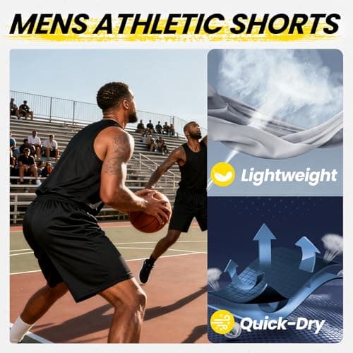 BALENNZ Athletic Shorts for Men with Pockets and Elastic Waistband Quick Dry Activewear — view 3
