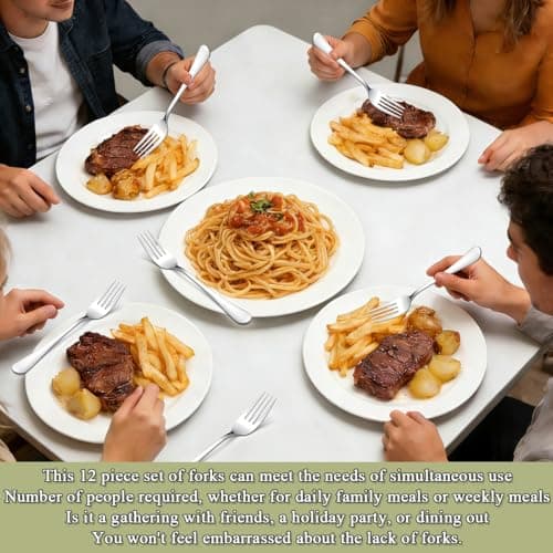 Berglander Dinner Forks Set 12pcs 18.5cm, Stainless Steel Table Fork, Dessert Salad Forks, Flatware Silverware Fork for Restaurant, Hotel, Bulk Value, Affordable, Dishwasher Safe — view 4