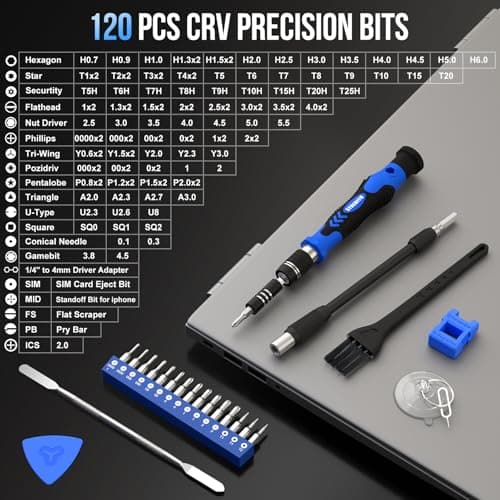 STREBITO Electronics Precision Screwdriver Sets 142-Piece with 120 Bits Magnetic Repair Tool Kit for iPhone, MacBook, Computer, Laptop, PC, Tablet, PS4, Xbox, Nintendo, Game Console