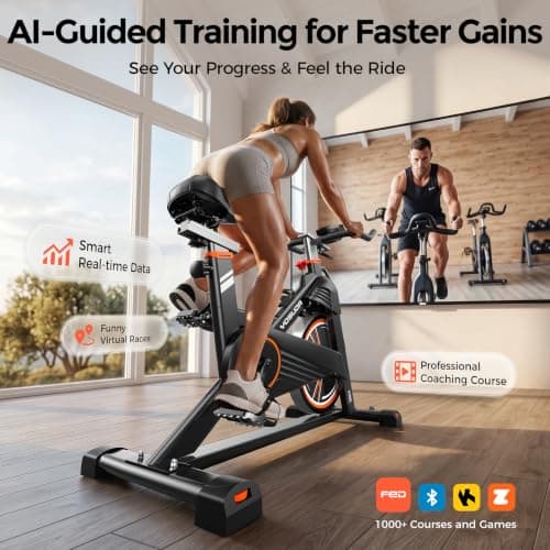 YOSUDA PRO Magnetic Exercise Bike 350 lbs Weight Capacity - Indoor Cycling Bike Stationary with Comfortable Seat Cushion, Silent Belt Drive 010C — view 4