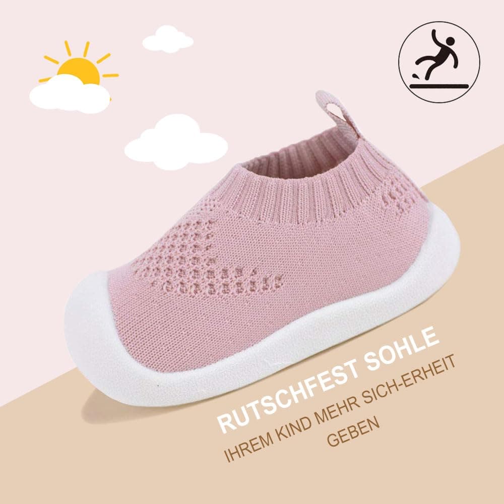 Baby Walkers Infant Sneakers Boys Girls Mesh Breathable Lightweight Non-Slip Toddler Casual Shoes Cotton Flying Woven Fabric Mesh Breathable Lightweight Trainers Indoor Outdoor — view 4