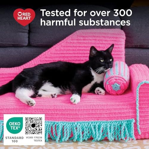 Red Heart Super Saver Black Yarn - 3 Pack of 198g/7oz - Acrylic - 4 Medium (Worsted) - 364 Yards - Knitting/Crochet — view 4