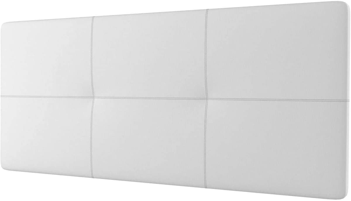 LA WEB DEL COLCHON Cabezal Cama Andrea Tapizado Acolchado 8 cm con Fijación a Pared – Cabecero de Cama Suave y Elegante – Cama de 80 (90 x 70 cms) Blanco Polipiel – Cabeceros Acolchados — view 3