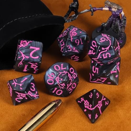 CiaraQ 7pcs Polyhedral Dice Set for Dungeon and Dragons MTG Table Games — view 4