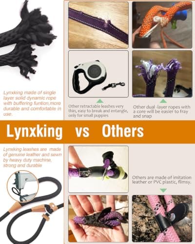 lynxking Dog Leash Slip Lead 5 6 8 FT Dog Training Leash Strong Heavy Duty Rope No Pull Training Lead Leashes for Dogs — view 5