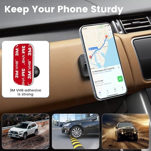 OHLPRO for MagSafe Car Mount Charger iPhone Wireless Car Charger, Stick on Dashboard Magnetic Phone Holder Mount for iPhone 17 Pro Max 16 15 14 Series, 15W Fast Charging, Aluminum Shell — view 2
