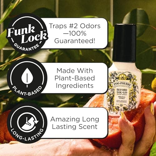 Poo-Pourri Before-You-Go Toilet Spray, Original Citrus, 2 Fl Oz, Up to 100 Uses, Bathroom Odor Deodorizer with Essential Oils for Home or Work, Travel Essentials, TSA Approved Size, Lemon Bergamot
