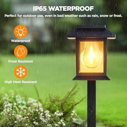 Solar Lights Outdoor Garden Decorations 4 Pack Pathway Lights Waterproof Auto On/Off Solar Garden Stake Lights for Landscape Path Yard Patio Driveway Walkway Décor — view 2