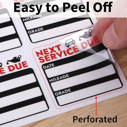 Mkobon 120 Pcs 2x2 Inches Oil Change Stickers, Next Service Due Sticker for Windshield, Strong Adhesion and No Residue, Clear Decals Labels for Car Auto Vehicles Window — view 4