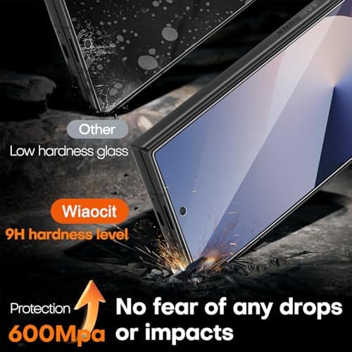 Wiaocit 3 Pack Privacy Screen Protector for Samsung Galaxy Z Fold 8 Ultra/Z Fold 7 with 3 Pack Camera Lens Protector, 9H Hardness, Tempered Glass, Bubble Free, Case Friendly — view 3