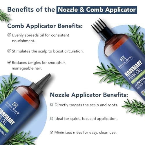 Botanic Hearth Rosemary Oil for Hair Growth | Strengthening Biotin, Jojoba, Castor Hair Growth Oil for frizzy hair | Dry, Damaged Scalp Treatment | Color Safe | All Hair Types | 6.7 Fl Oz — view 7