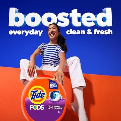 Tide PODS laundry detergent pacs, 3-in-1 Stain Remover, Odor Fighter, Color Protector, 112 Count, HE compatible, Spring Meadow Scent — view 3