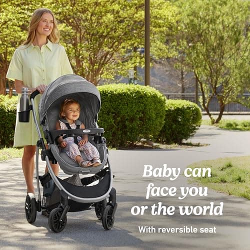 Graco Modes Pramette Travel System, Car Seat and Stroller Combo, Includes SnugRide LX Infant Car Seat and Baby Stroller, 3 Modes: Car Seat Carrier, Pramette, Toddler Stroller, Ellington — view 3