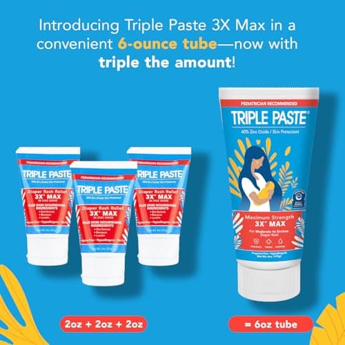 Triple Paste 3X Max Strength Diaper Rash Ointment, 40% Zinc Oxide, 6 oz — view 4