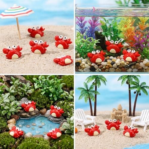 50pcs Mini Crab Figurines, Realistic Plastic Crab Decor Tiny Animal Ornaments for Gardens Miniature Terrariums Holiday Party Decorations Tabletop Display — view 4