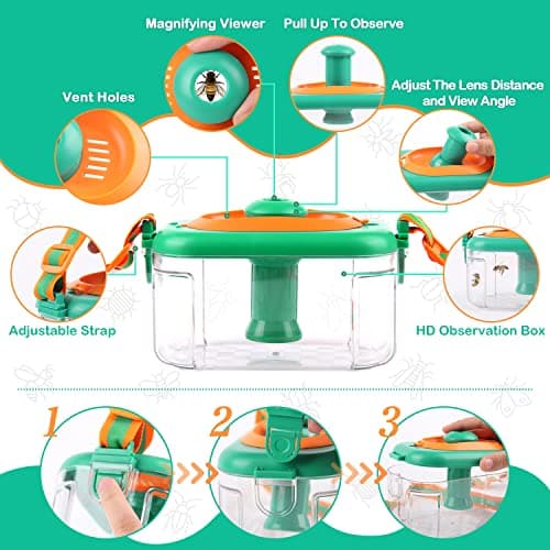 Bug Catcher Kit, Bug Catching Set with Whistle Magnifying Glass, Bug Habitat with Magnified Viewer, 8 Information Cards etc., Outdoor Explorer Outdoor — view 3