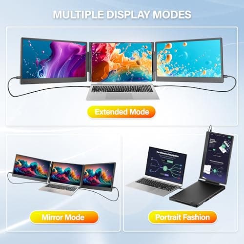 kasorey New Upgraded Laptop Screen Extender Portable Monitor, 1080P FHD IPS Screen, Monitor Extender for Laptop, Fit for 13-17" Laptops, Plug & Play Compatiable with Windows/Mac/Android/Switch — view 5