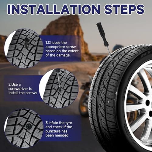 30 Pcs Tire Repair Screws, Tire Patch Kit, Screw in Tire Plugs,Quick Tool Tire Plugs, Self-Service Tire Repair Rubber Nail Kit for Patching Punctures in Vacuum Tires of Cars, Motorcycles (30) — view 4