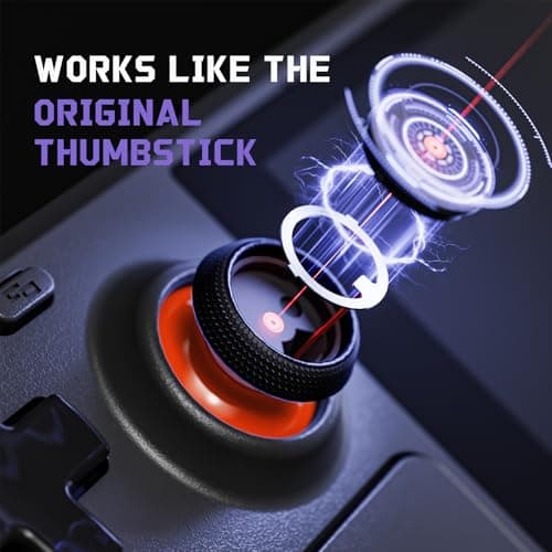 eXtremeRate Replacement Thumbsticks for Steam Deck LCD, Custom Analog Stick Joysticks Repair Kit for Steam Deck OLED Console with Original Touch Sensing, Anti-Slip Texture Grip - Orange & Black — view 2