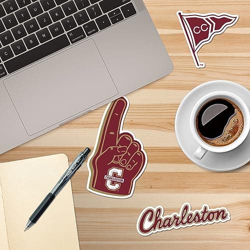 College of Charleston 11ct Vinyl Large Deluxe Stickers Variety Pack - Laptop, Water Bottle, Scrapbooking, Tablet, Skateboard, Indoor/Outdoor - Set of 11 — view 2