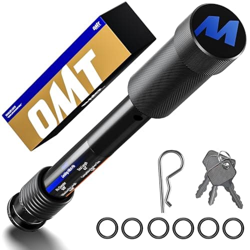 Orion Motor Tech Locking Hitch Pin, Fits 2" & 2.5" Receiver with 5/8" Diameter Hitch Pin Lock, Anti-Theft Steel Hitch Pin Lock with Key for Class III IV, Anti-Rattle Trailer Hitch Pin with O-Rings