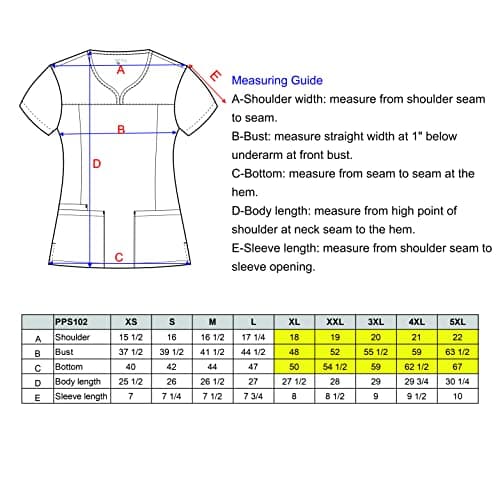 Stretch V-Neck Nursing Scrubs Top Moisture-Wicking & Odor-Control Durable Medical Uniform for Hospitals & Clinics, 217#, XX-Large — view 5