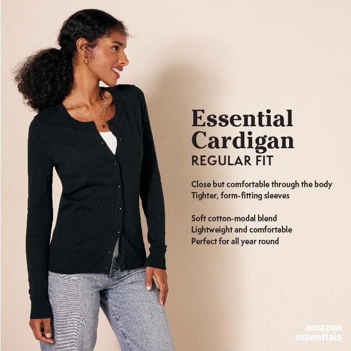 Amazon Essentials Women's Lightweight Crewneck Cardigan Jumper (Available in Plus Size) 5XL Plus Red