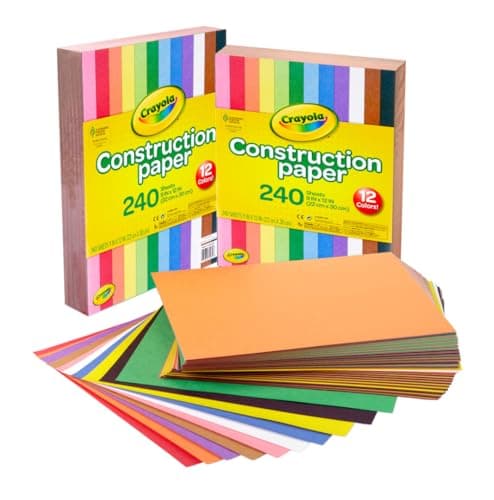 Crayola Construction Paper Bulk Pack (480 Sheets) – 10 Assorted Colors, 9x12, Teacher School Supplies & Classroom Must Haves, Card Making Craft Supplies, Art Paper