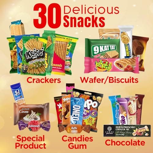 Exotic International Snack Box, 30-Piece Assortment of Snacks from Around the World |Office Snacking, Mystery Foreign Candy & Treats, Snacks Variety Pack for Adults, Kids, College and Students (Maxi) — view 4