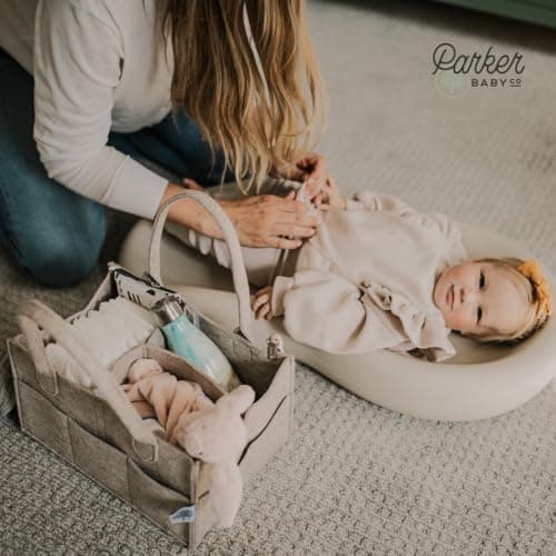 Parker Baby Co. Felt Diaper Caddy Organizer - Regular, Oatmeal — view 8