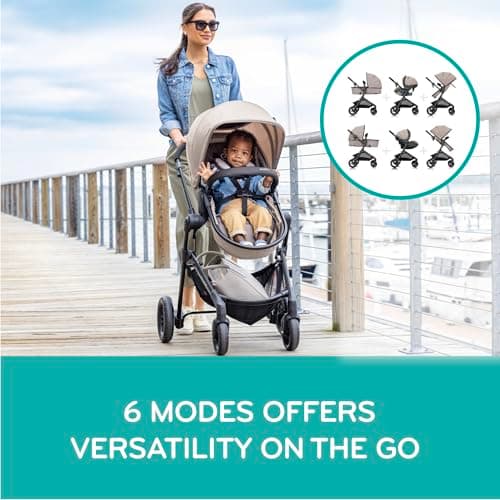 Evenflo Pivot Modular Travel System with LiteMax Preemie and Infant Car Seat (Dusty Rose Pink) — view 5