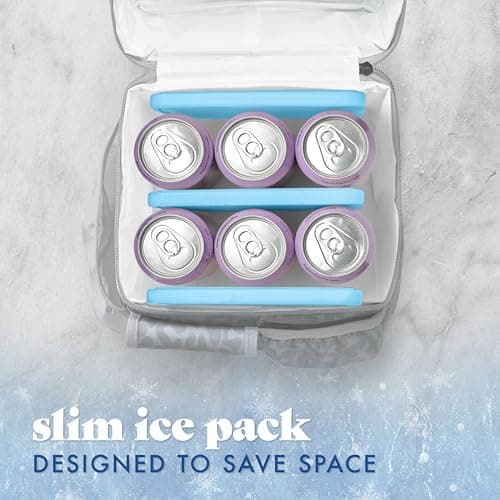 Cool Coolers by Fit & Fresh 4 Pack XL Slim Ice Packs, Quick Freeze Space Saving Reusable Ice Packs for Lunch Boxes or Coolers, Blue, 239ICE, 4 count (Pack of 1) — view 7
