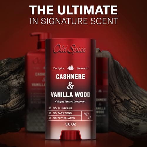 Old Spice Aluminum Free Deodorant for Men, The Spice Alchemist Collection, 24/7 Cologne Infused Scent, No Trade Off Formula, Free of Parabens & Phthalates, Cashmere + Vanilla Wood Scent, 3.0 oz — view 9