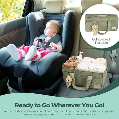 PeraBella Diaper Caddy Organizer for Changing Table, Storage Basket for Wipes, Gift for Baby Shower, Car Organizer, Nursery Organizer, Portable Storage — view 5