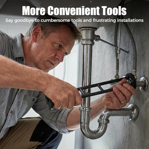YPZVX Multifunctional Sink Wrench 2pcs,Plumbing Wrench for Tight Spaces,Faucet Installation Tool for Kitchen Bathroom, Under Basin Pipe & Angle Valve Repair Plumbing Tools (1 Set) — view 2