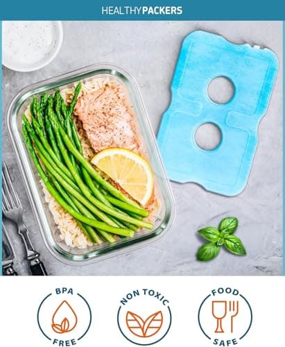 Healthy Packers Ice Packs for Lunch Boxes & Coolers - Freezer Packs - Original Cool Pack | Cooler Accessories for Beach, Camping & Fishing | Slim & Long-Lasting Reusable Ice Pack for Cooler (Set of 4) — view 5